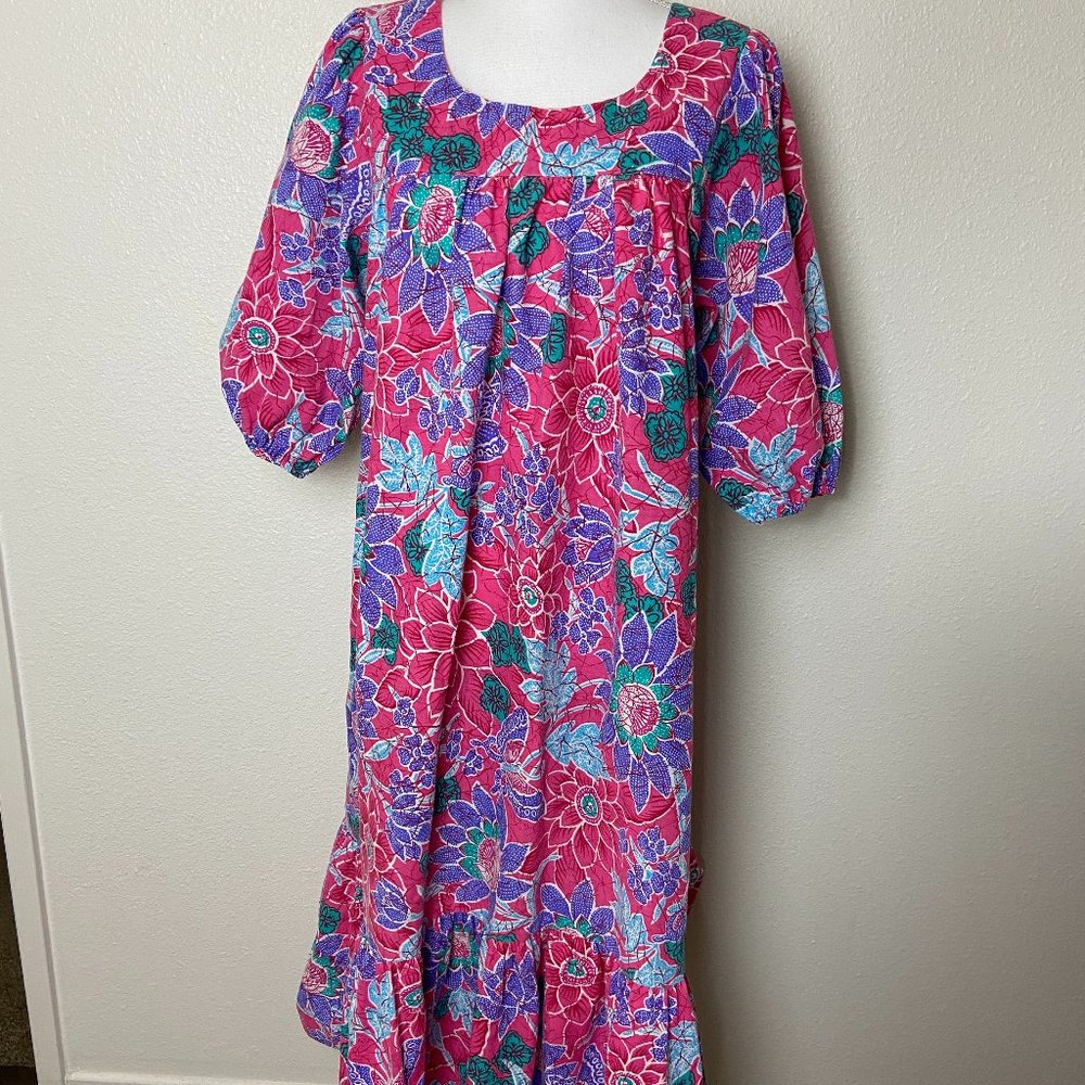 Vintage Carriage Court Muu Muu Pink dress Country Size L
